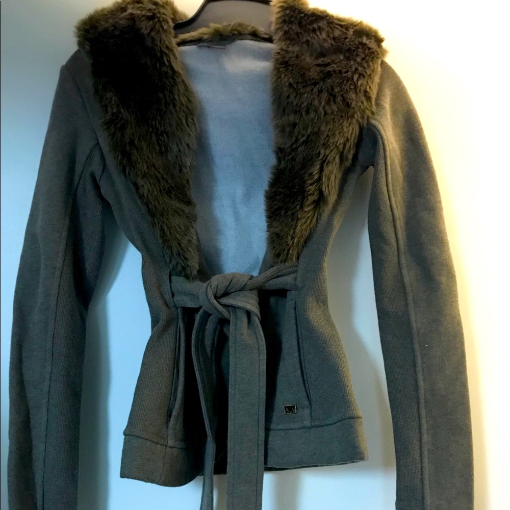 A/x Armani Exchange faux fur collar Cardigan